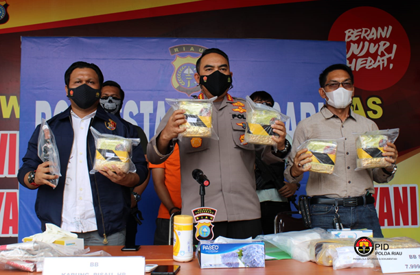 Pelaku Narkotika 8 Kg di ringkus Polresta Pekanbaru