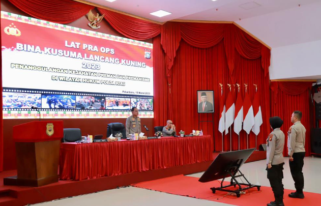 Polda Riau Gelar Latihan Pra Operasi Bina Kusuma Lancang Kuning 2023